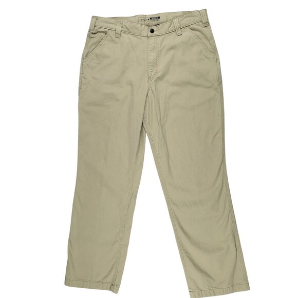 Carhartt Pant Men 38x32 Relaxed Fit Tan Rugged Flex Canvas Khaki 102291 253 NWOT - Picture 1 of 9